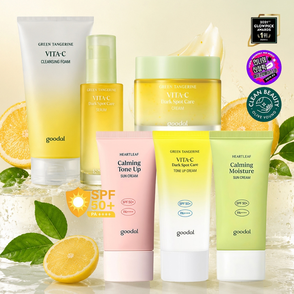 Goodal Green Tangerine Vita-C Dark Spot Care Serum / Cream / Cleansing Foam / Tone Up Cream / Goodal