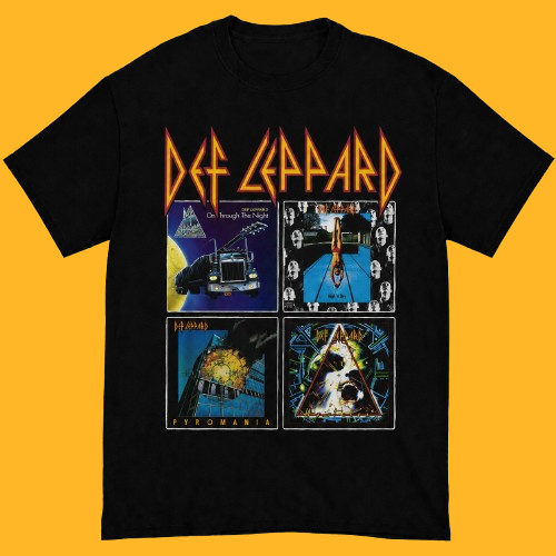 Kaos Band DEF LEPPARD 80s Album Vintage Retro - T-Shirt Reguler & Boxy Unisex Baju band Merchandise