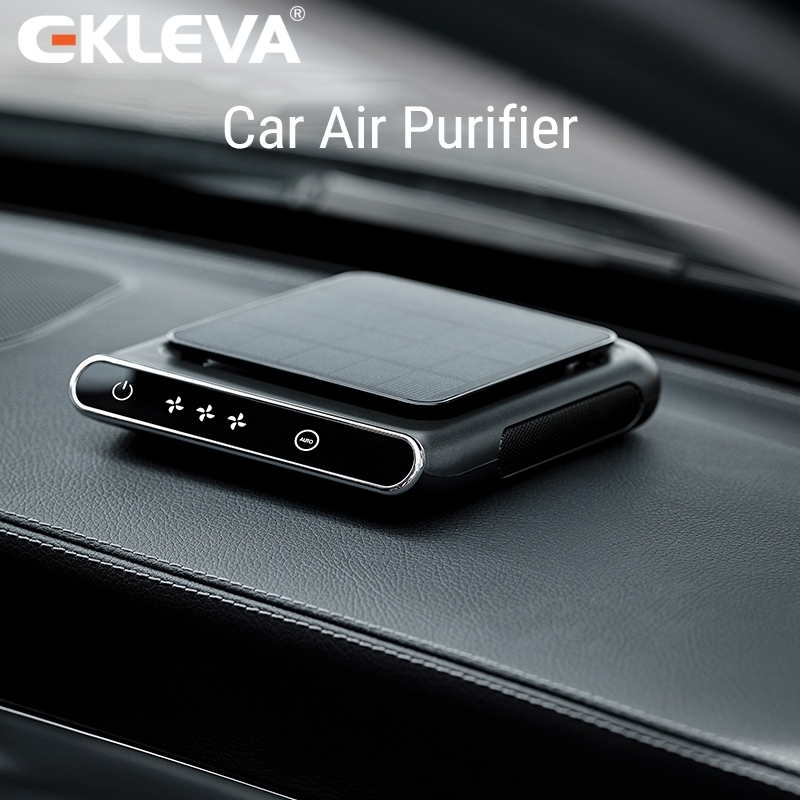 EKLEVA Air Purifier Mobil Tenaga Surya Solar Panel Pembersih Udara Ion Negatif Anti Bau Debu Asap Ro