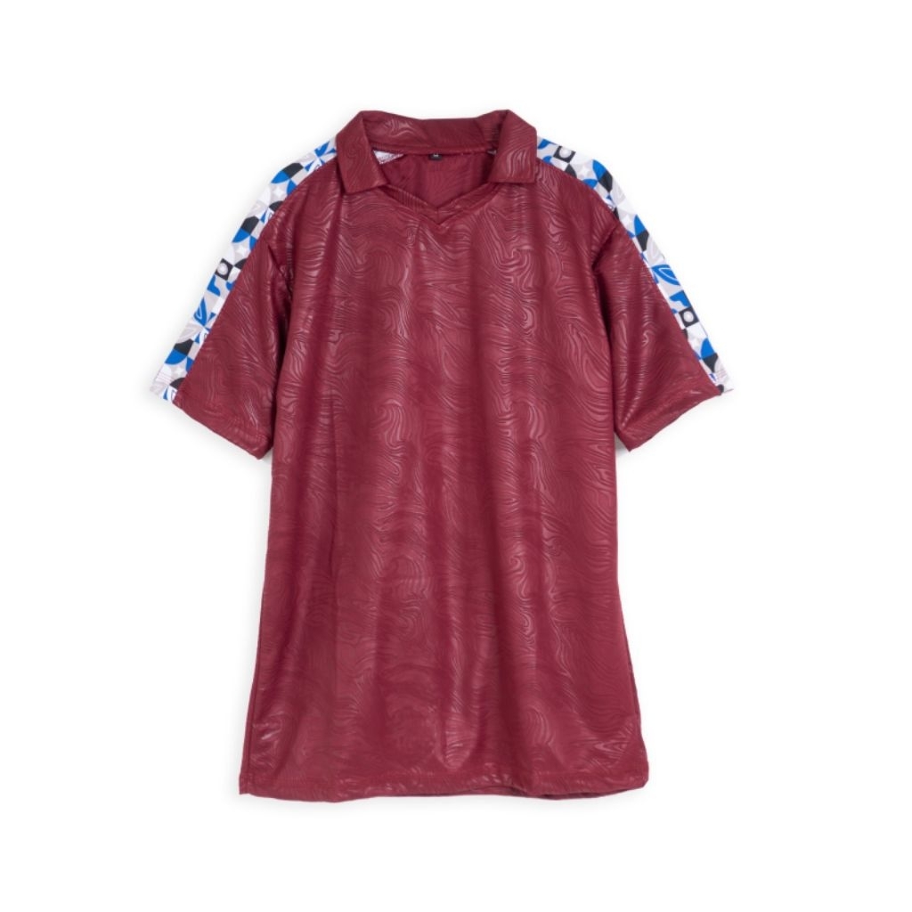 JERSEY EMBOS VARIASI OLAHRAGA PRIA BAHAN DRIFYT POLOS LENGAN PENDEK WARNA MERAH MAROON