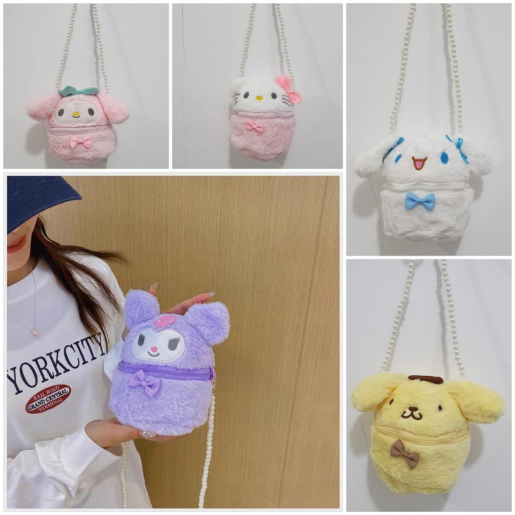 tas Selempang tali mutiara X41 tas Selempang cewek tali mutiara Slingbag mutiara