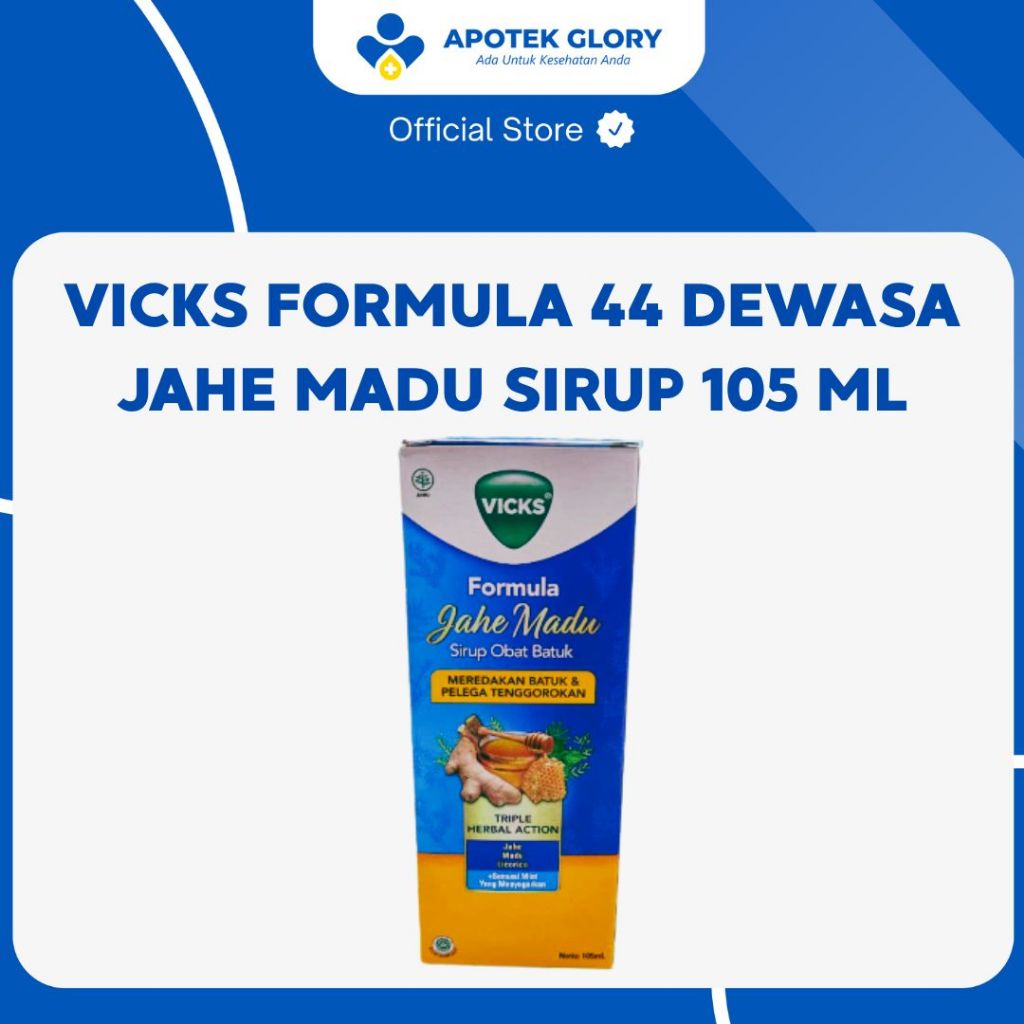 VICKS FORMULA 44 DEWASA JAHE MADU SIRUP 105 ML // berfungsi meredakan batuk dan melegakan tenggoroka