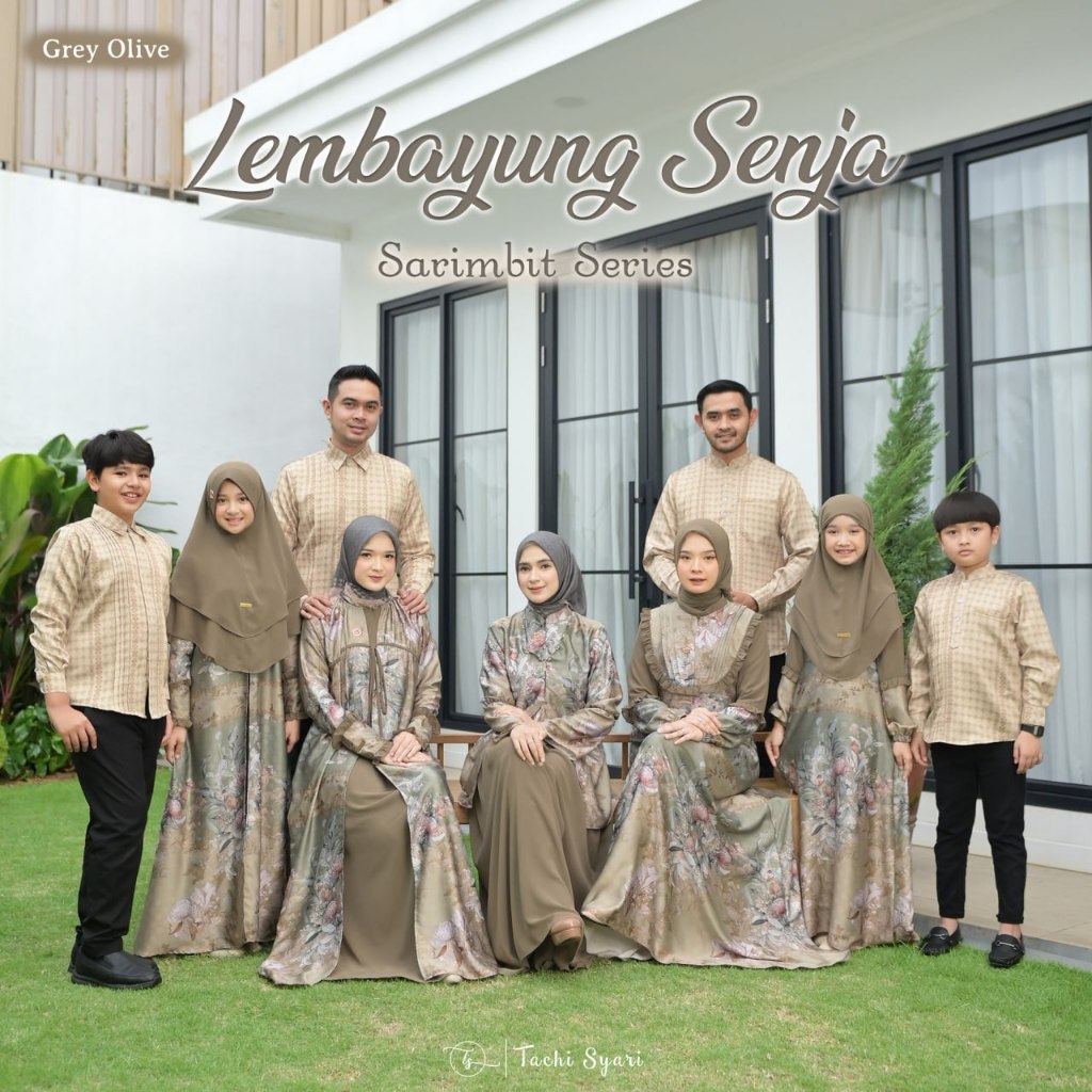 Tachi Syari Lembayung Senja Baju Sarimbit Keluarga  -GREY OLIVE