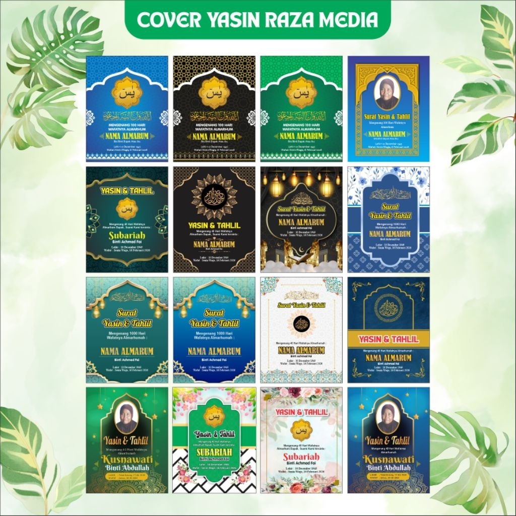 yasin tahlil 128 halaman custom murah soffcover/buku yasin 40hari 100hari dll