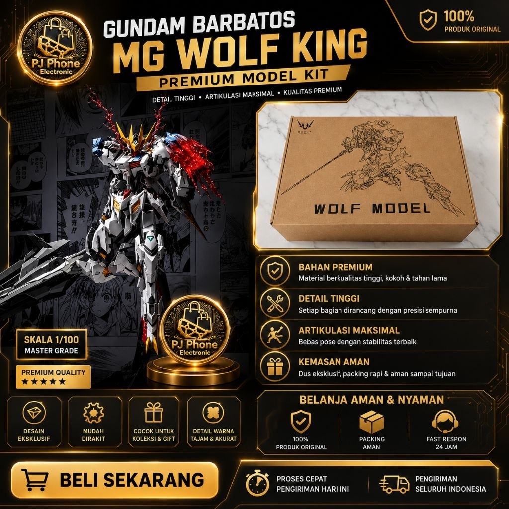 Gundam Barbatos MG Wolf King Model Wolf Technology 1/100 Model Kit (Metal In Frame)
