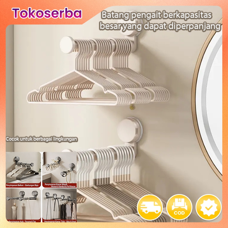 Gantungan pakaian dengan pengisap, alat penyimpanan multifungsi untuk rumah tangga, balkon, dinding,