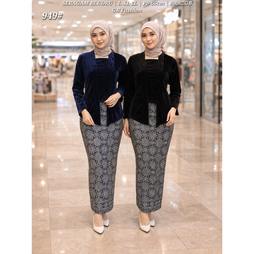 atasan bludru model kutu baru