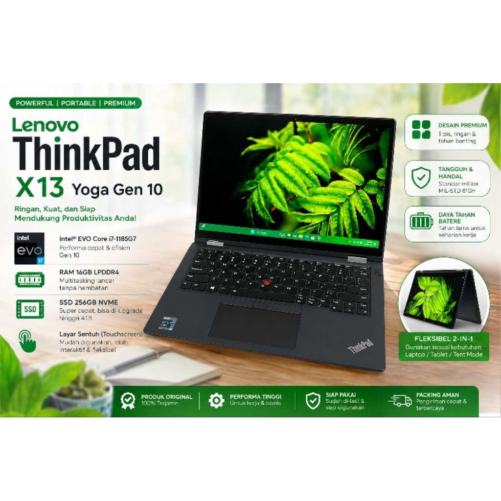 LAPTOP SECOND LENOVO THINKPAD X13 YOGA GEN 10 BISA DILIPAT