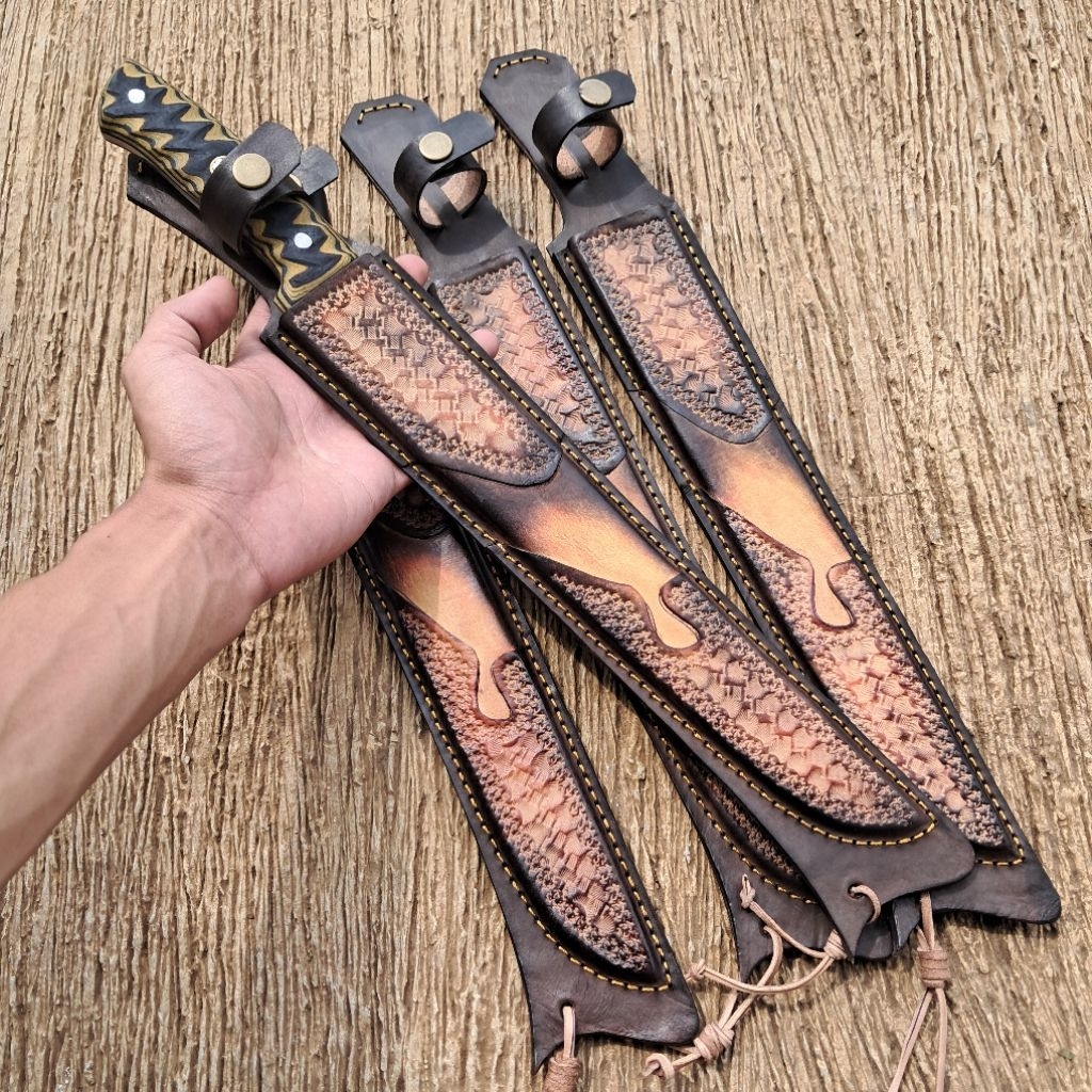 Sarung Kulit Pisau Gollsem Straight 15-30cm Kulit Asli