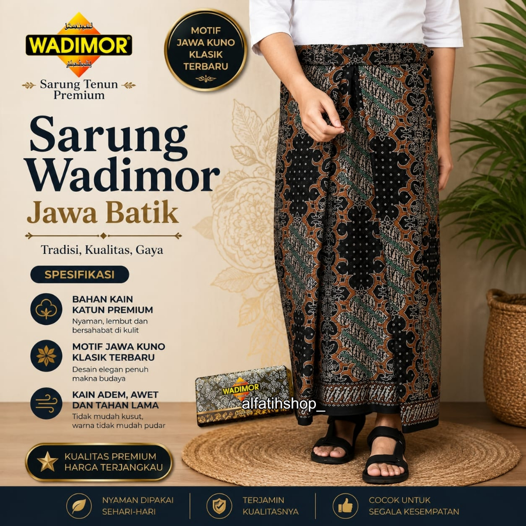 Sarung Wadimor Jawa Batik kain Sarung katun Batik Motif Jawa Pekalongan Seragaman Santri Perlangkapa