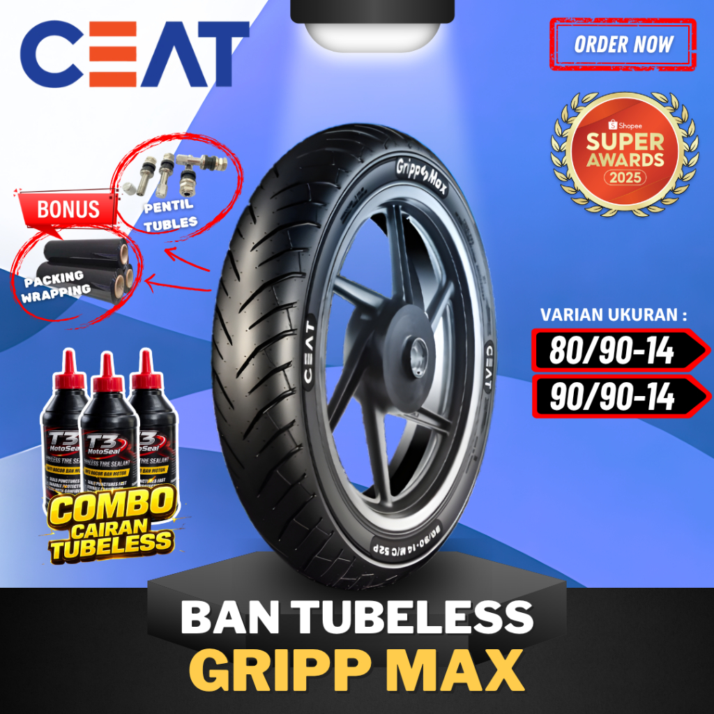 [READY COD] BAN CEAT GRIPP MAX RING 14 ( 80/90-14 / 90/90-14 ) / BAN MOTOR CEAT / BAN LUAR MOTOR MIO