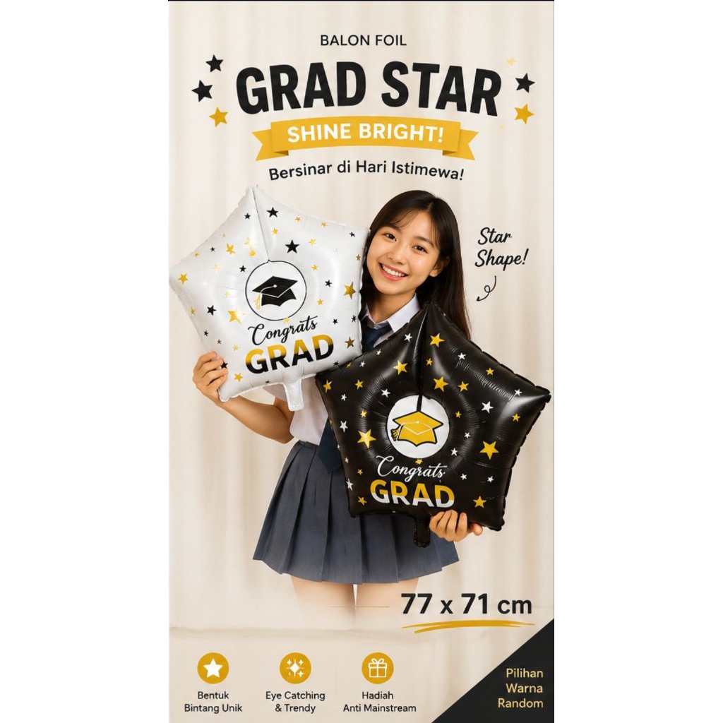 BALON FOIL GRADUATION | Buket Wisuda Kekinian SMP SMA Bandung Instant