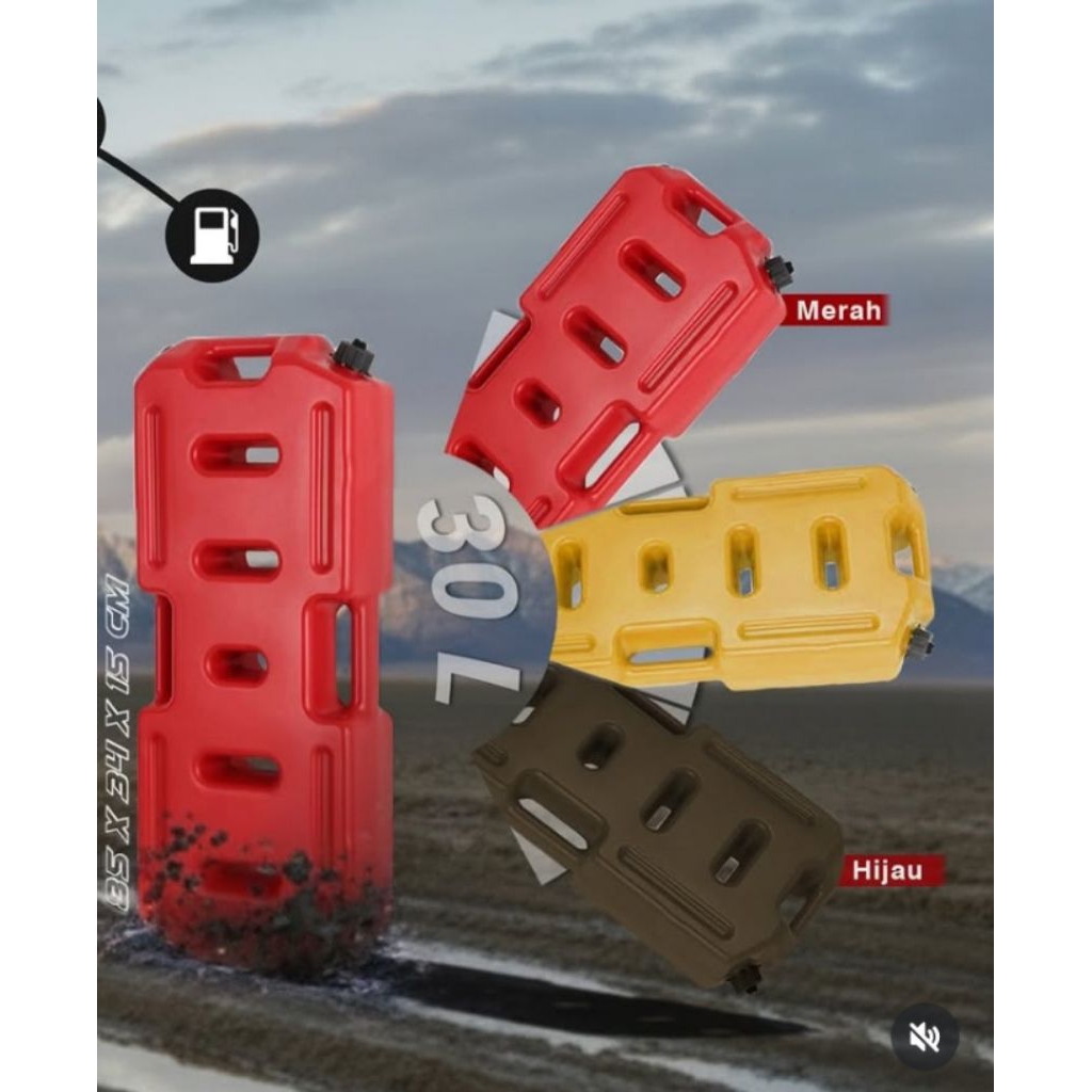 Jerigen 30 Liter  Longhoul bahan plastik premium kuat untuk 4x4 ofroad