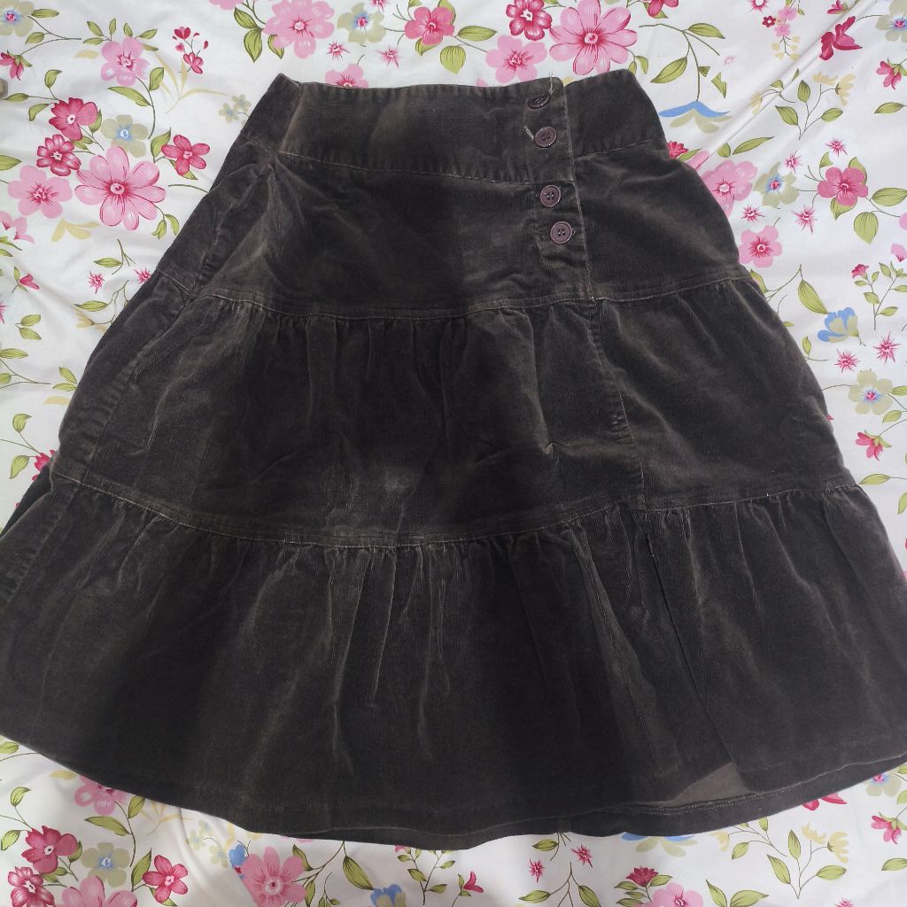 Rok Corduroy Cokelat