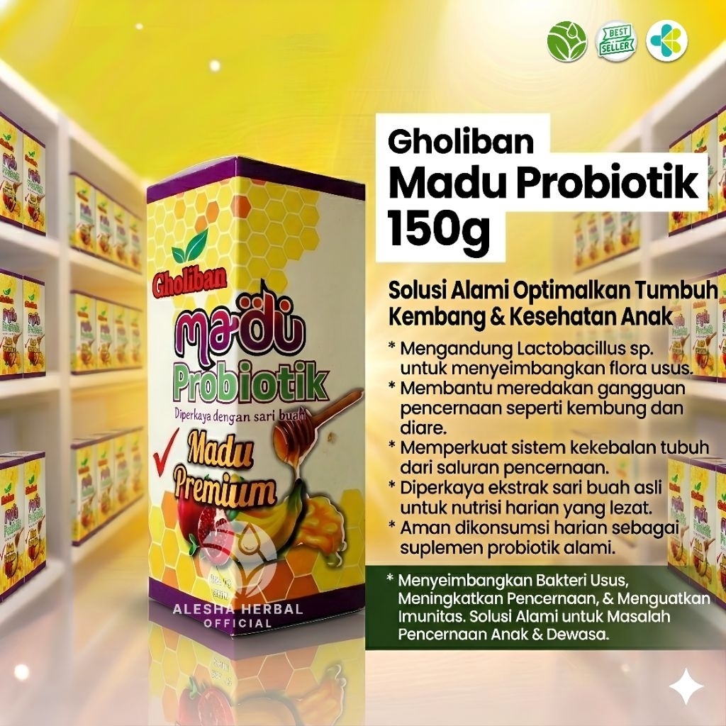 Madu Probiotik Sari Buah Gholiban 150g Memperkuat Daya Tahan Tubuh Anak