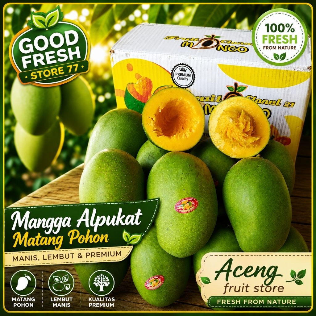 Mangga alpukat matang pohon super manis segar 1 kg