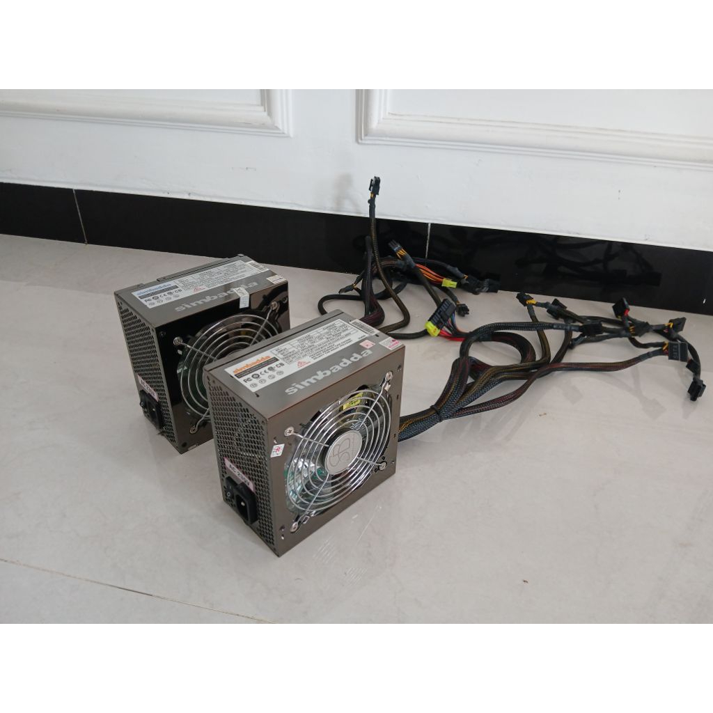 power suplay simbada 500 watt kondisi normal siap untuk kebutuhan pc rakitan dll