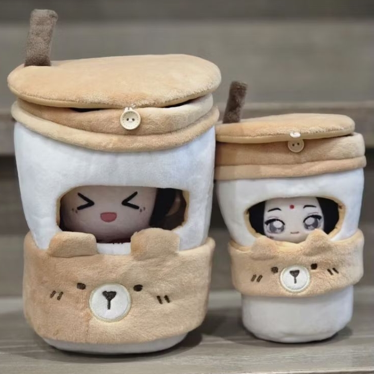 [ Ready ] Itabag doll 10cm 20cm Milk Tea Bear Cup holder