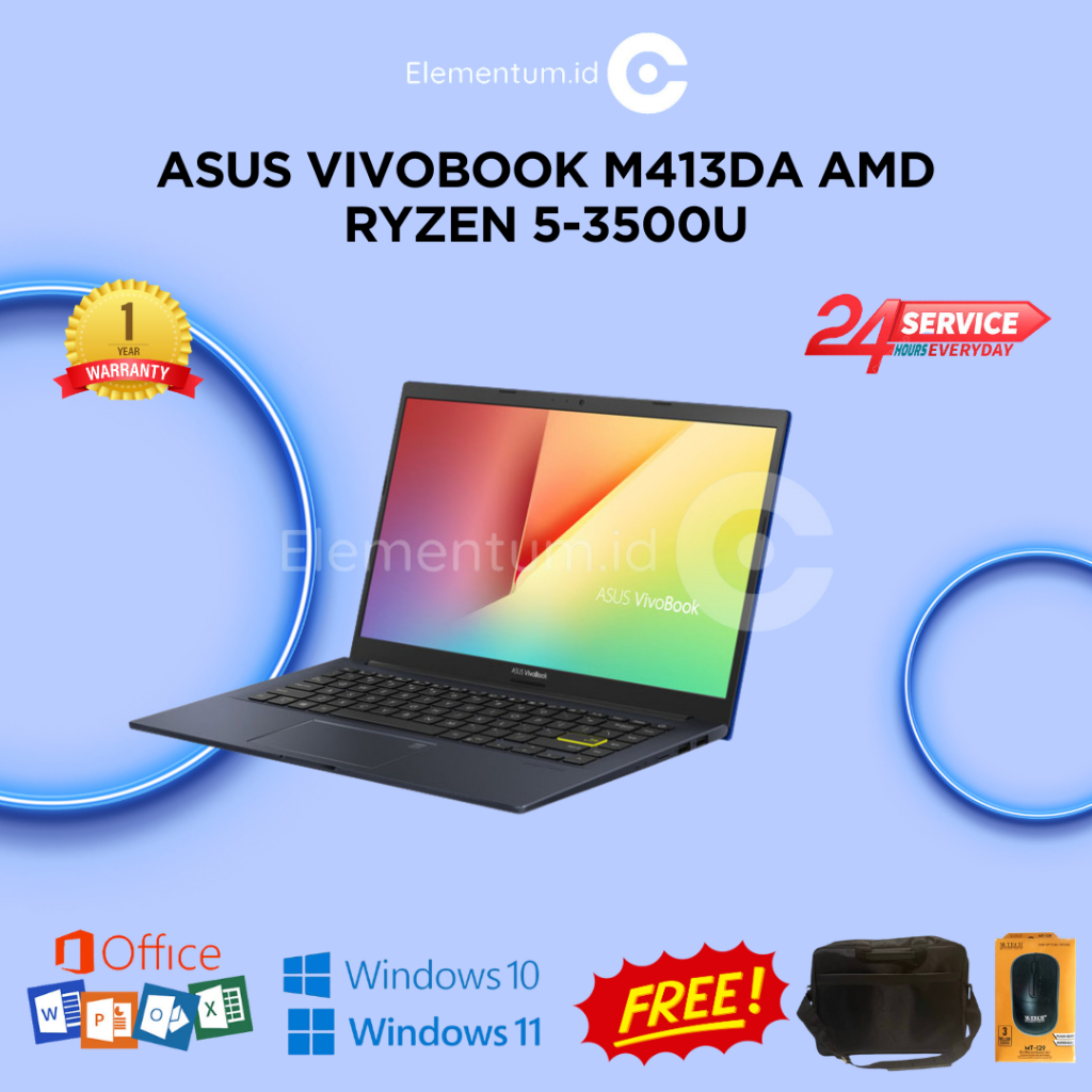 ASUS VIVOBOOK M413DA AMD RYZEN 5-3500U | RAM 8GB SSD 512GB 14.0" FHD