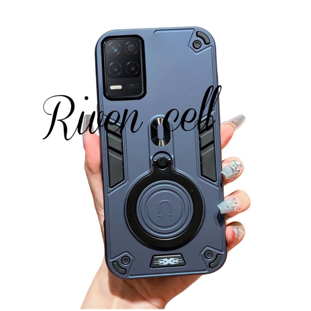 Case Hp Untuk Realme 8 5G / Realme 8 4G / Realme 8 Pro Hard Case Robot Ring Pro Camera Casing Standi