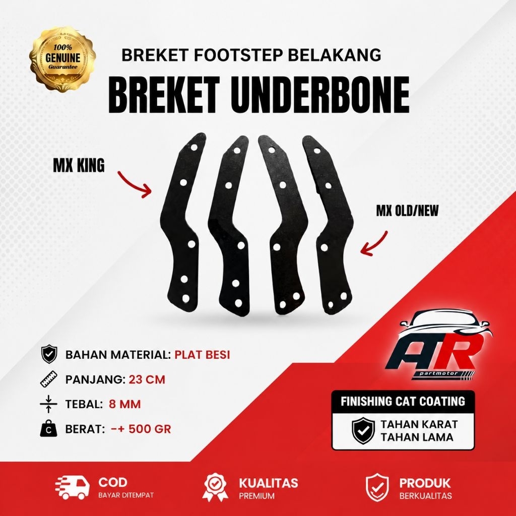 Breket Pangkon Underbone PNP Jupiter MX New 135 Old King 150 Tebal 8 mm Dudukan Underbone Footstep J