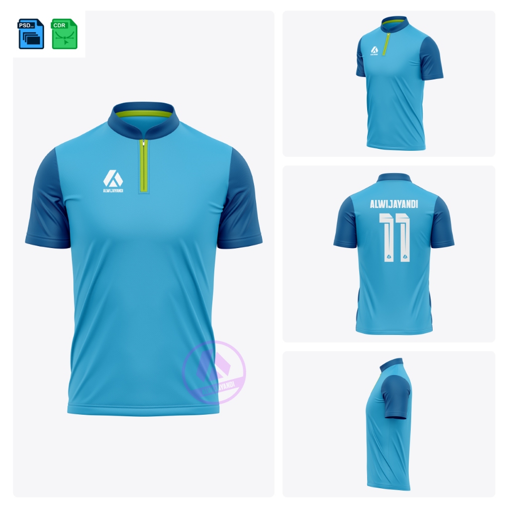 MOCKUP JERSEY KERAH SHANGHAI ZIP PENDEK // PS CDR