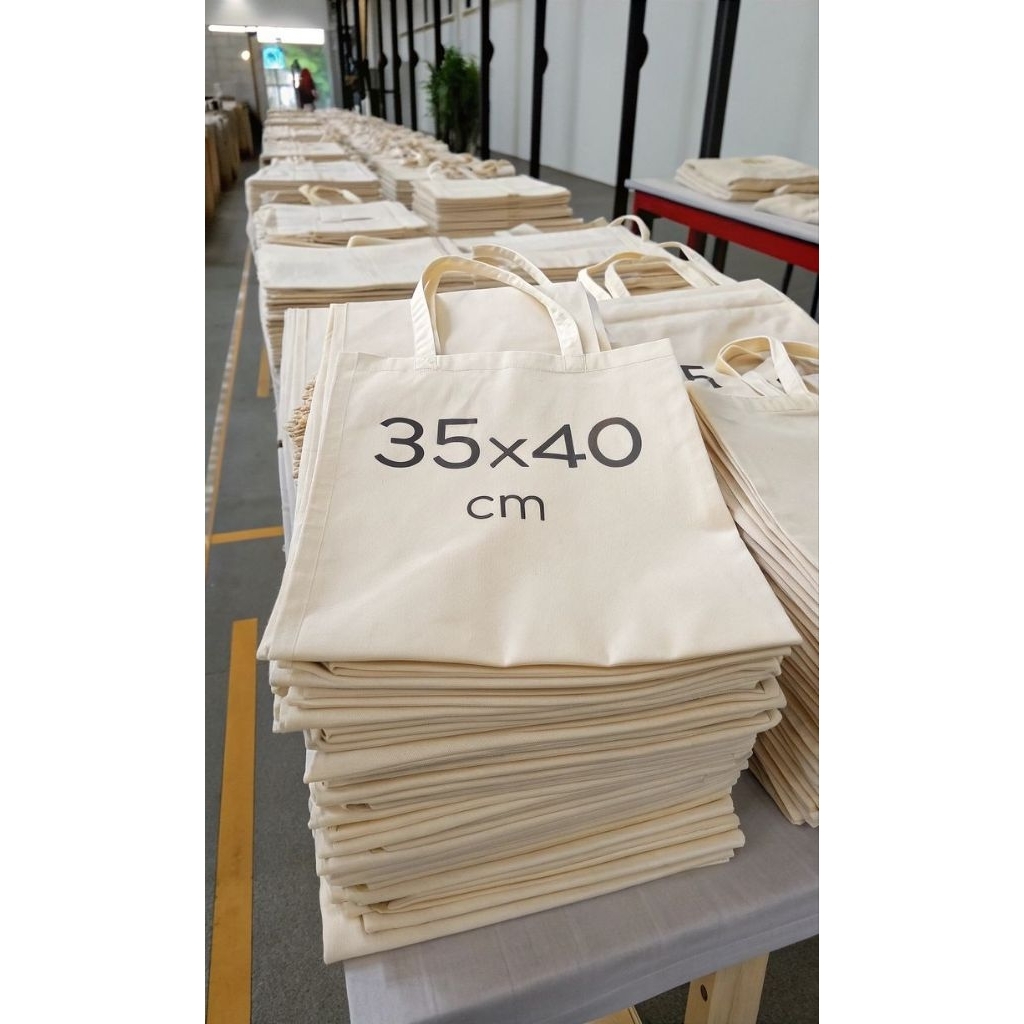 Totebag kanvas blacu tebal polos ukuran custom