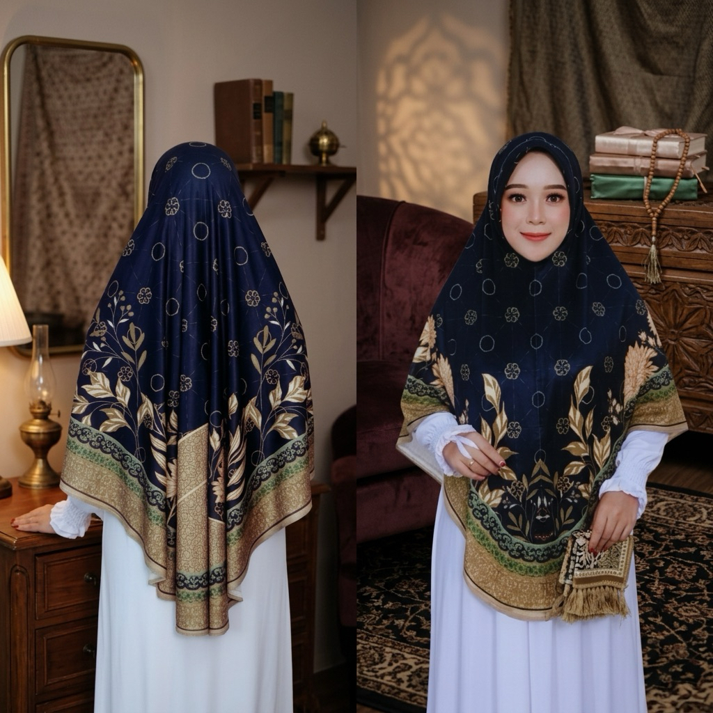 Hijab Instan Bergo Motif Bunga  Printing Jersey Zoya