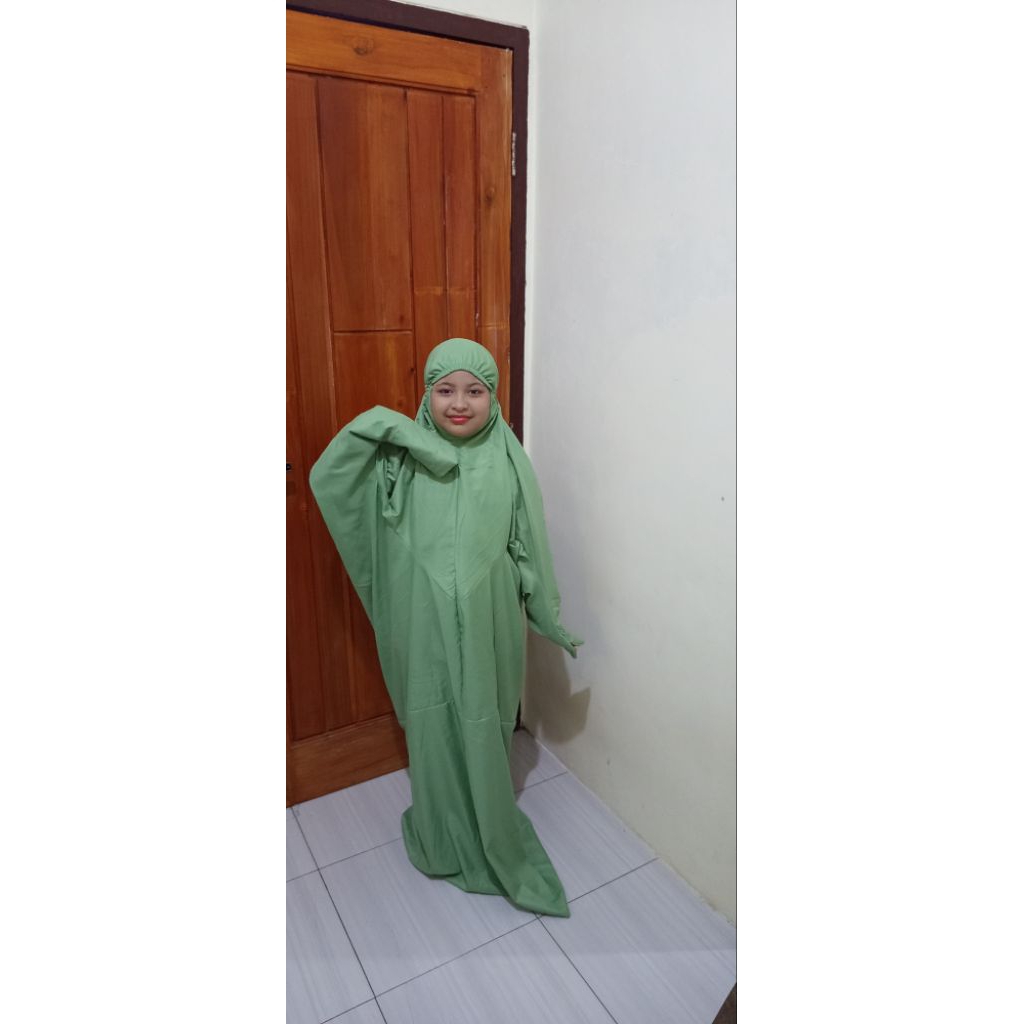 Mukena Terusan Khusus Anak polos sage SD Remaja Mukena Santri | Annida