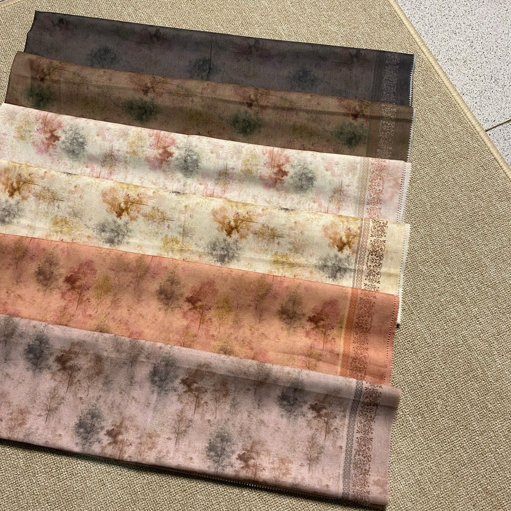 NATUDUNG - Hijab Kerudung Pattern Motif Flower Pastel
