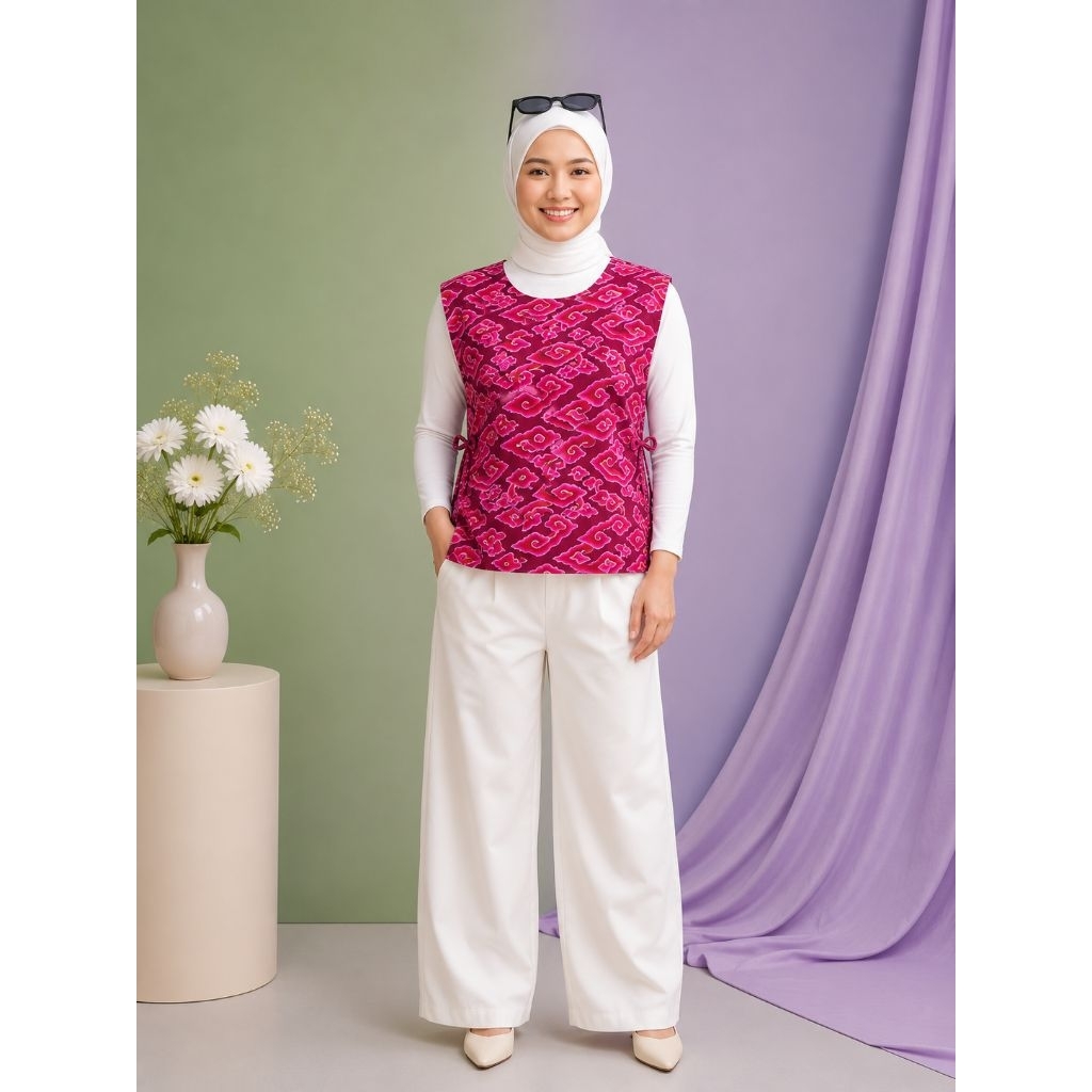 VEST BATIK CIREBON MEGA MENDUNG/ATASAN WANITA CASUAL