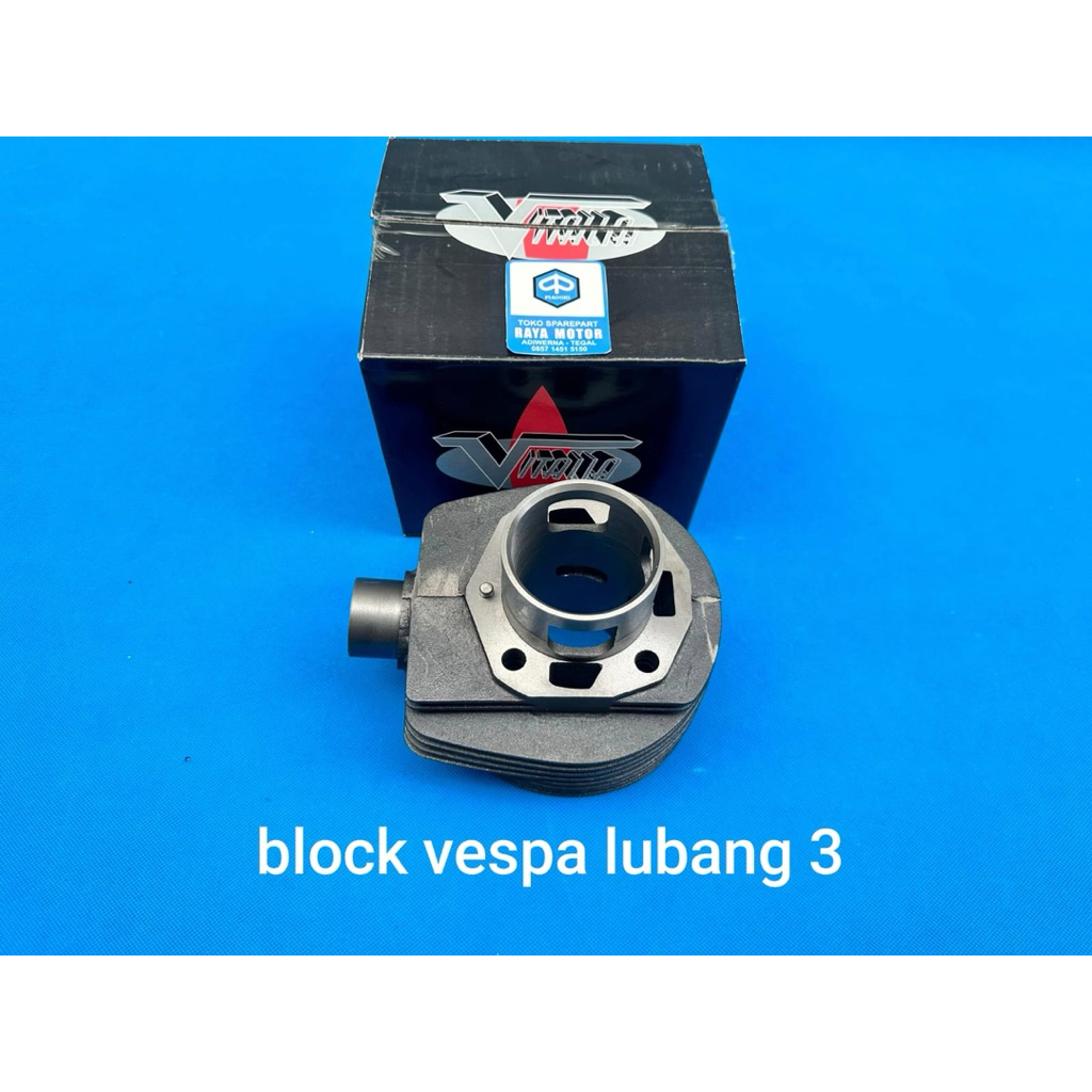 Blok block buring silinder vespa lubang 3 vitalia