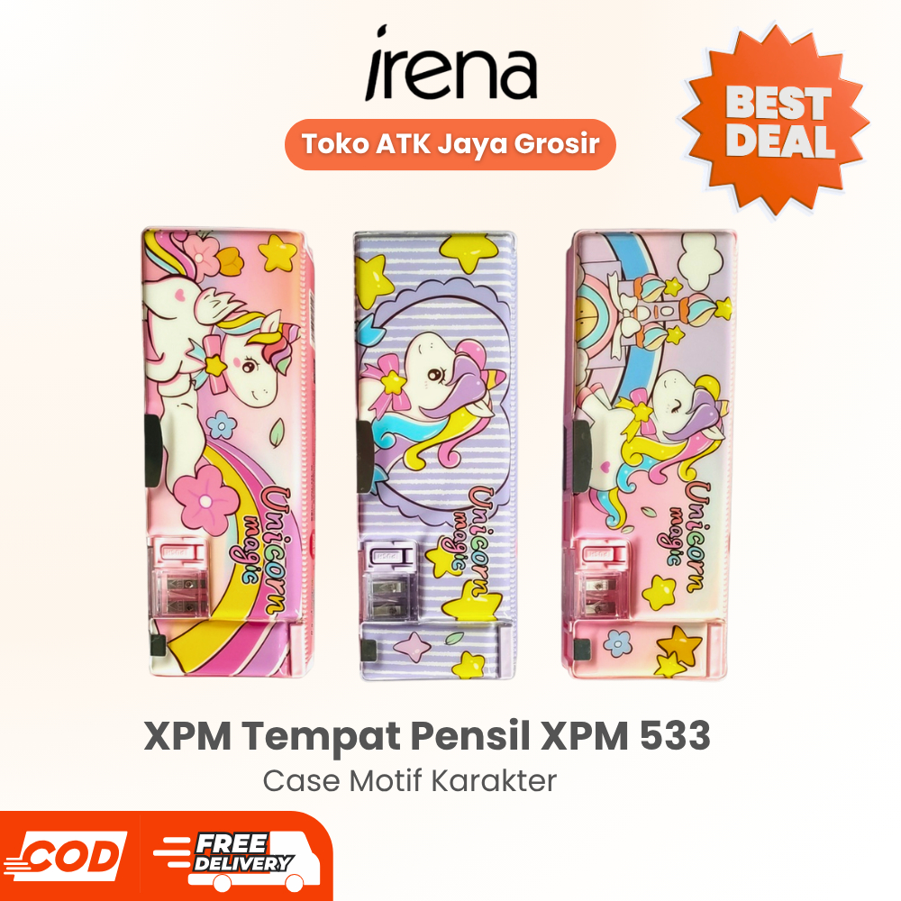 XPM Tempat Pensil Magnet XPM-533 / Case Pensil Motif Karakter Lucu
