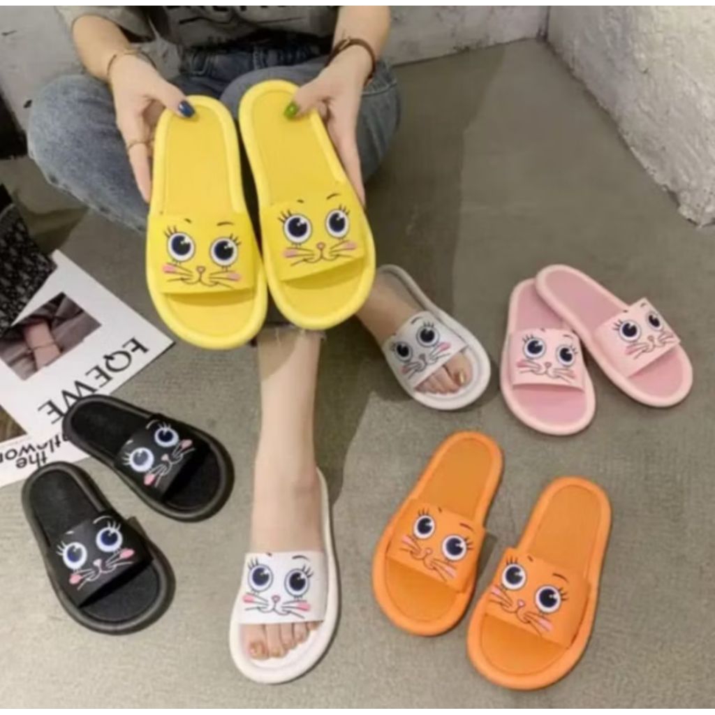 SANDAL WANITA SANDAL SELOP MUKA KUCING