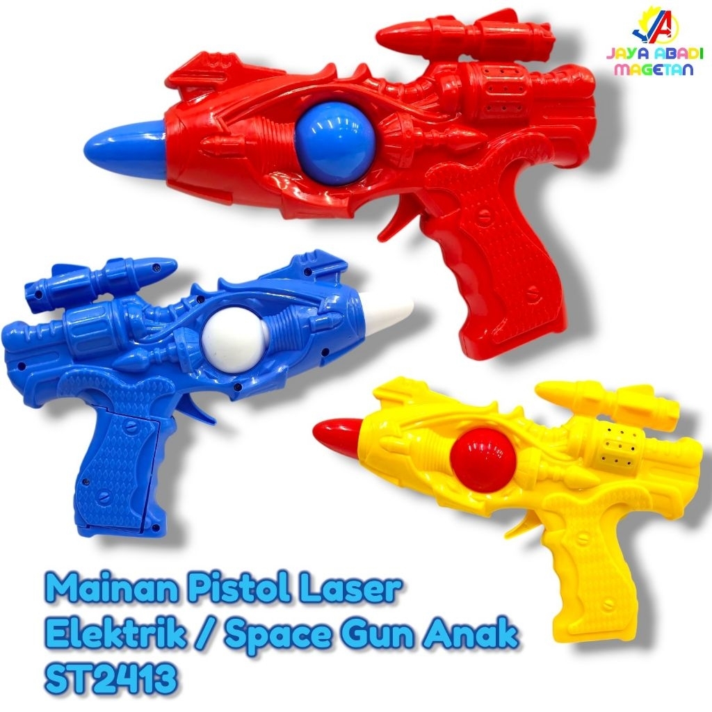MAINAN ANAK ANAK PISTOL LASER ELEKTRIK MUSIK DAN LAMPU/SPON GUN ANAK ST2413