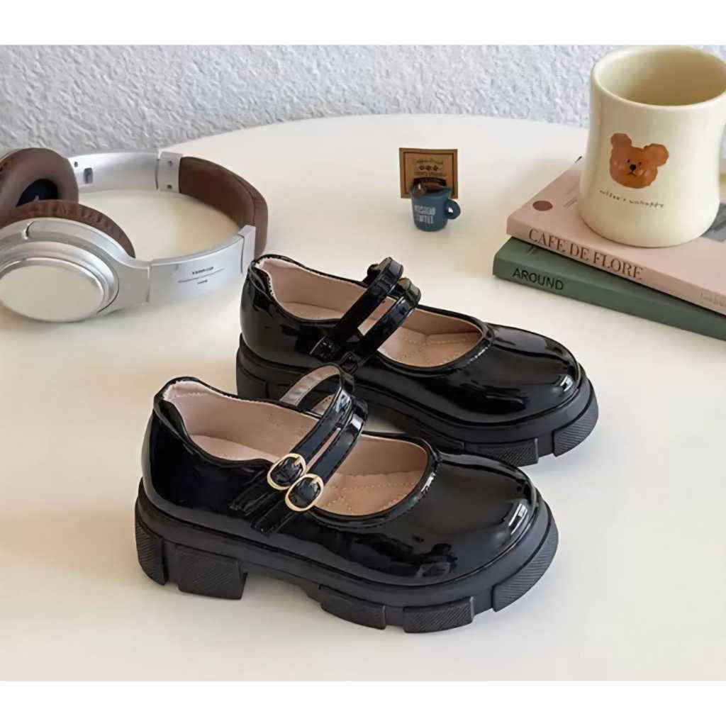 Sepatu Anak Cewek Loafers Premium Casual Kekinian  Sol Tebal Modern | WA506