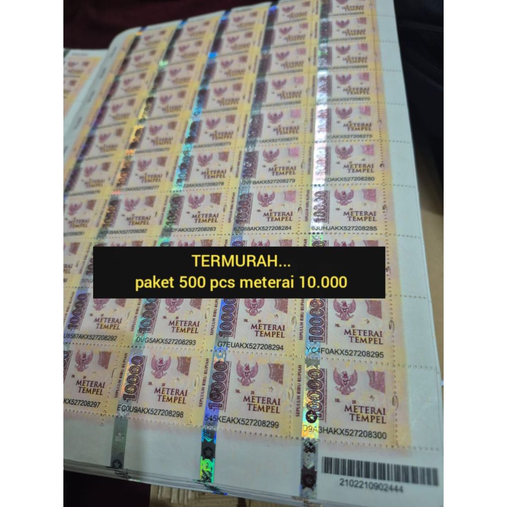 meterai tempel 10.lembar 500 pcs