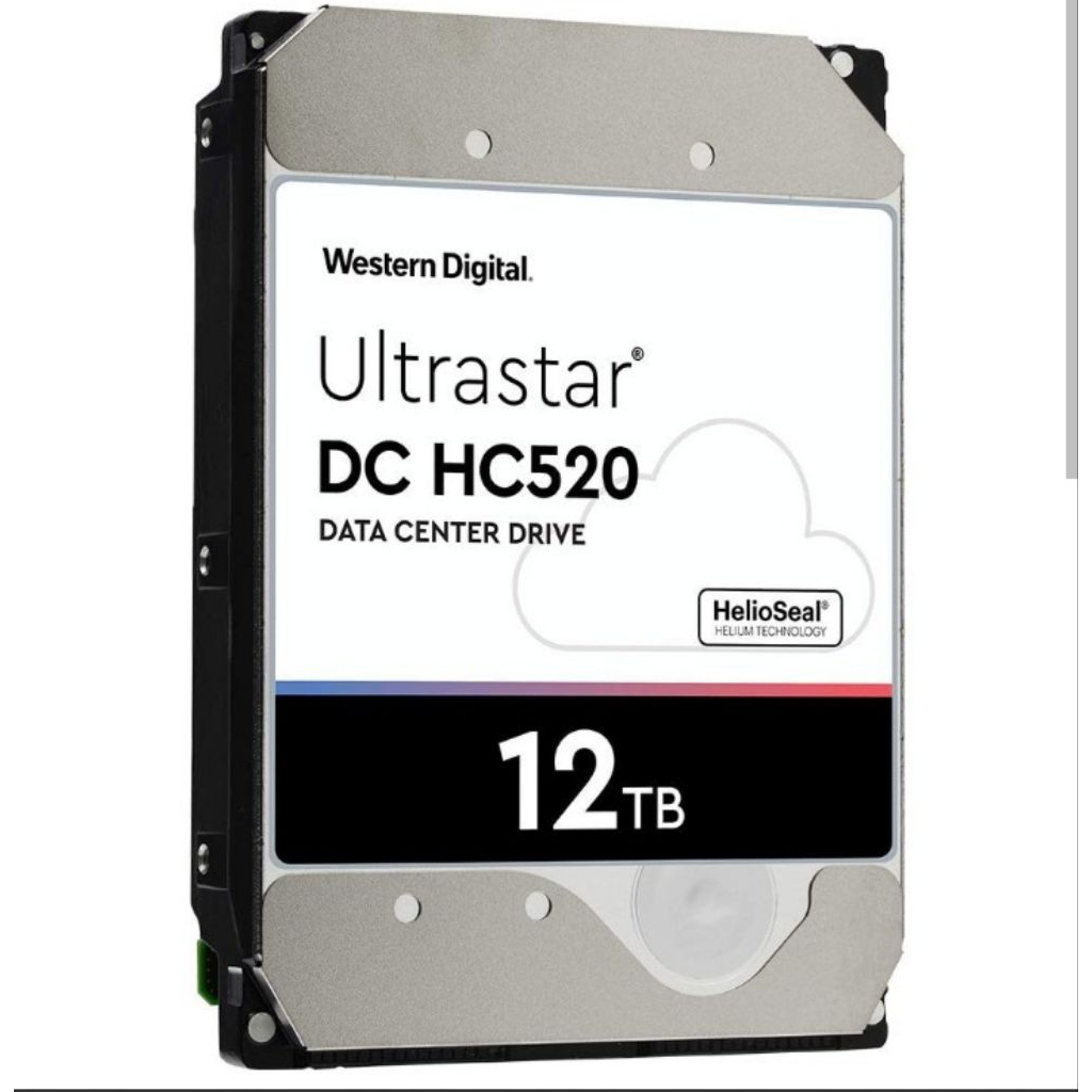 WD Ultrastar DC HC520 HDD 12TB 7.2K SATA 6Gb/s 256MB Cache 3.5-Inch Helium Data Center Internal Hard