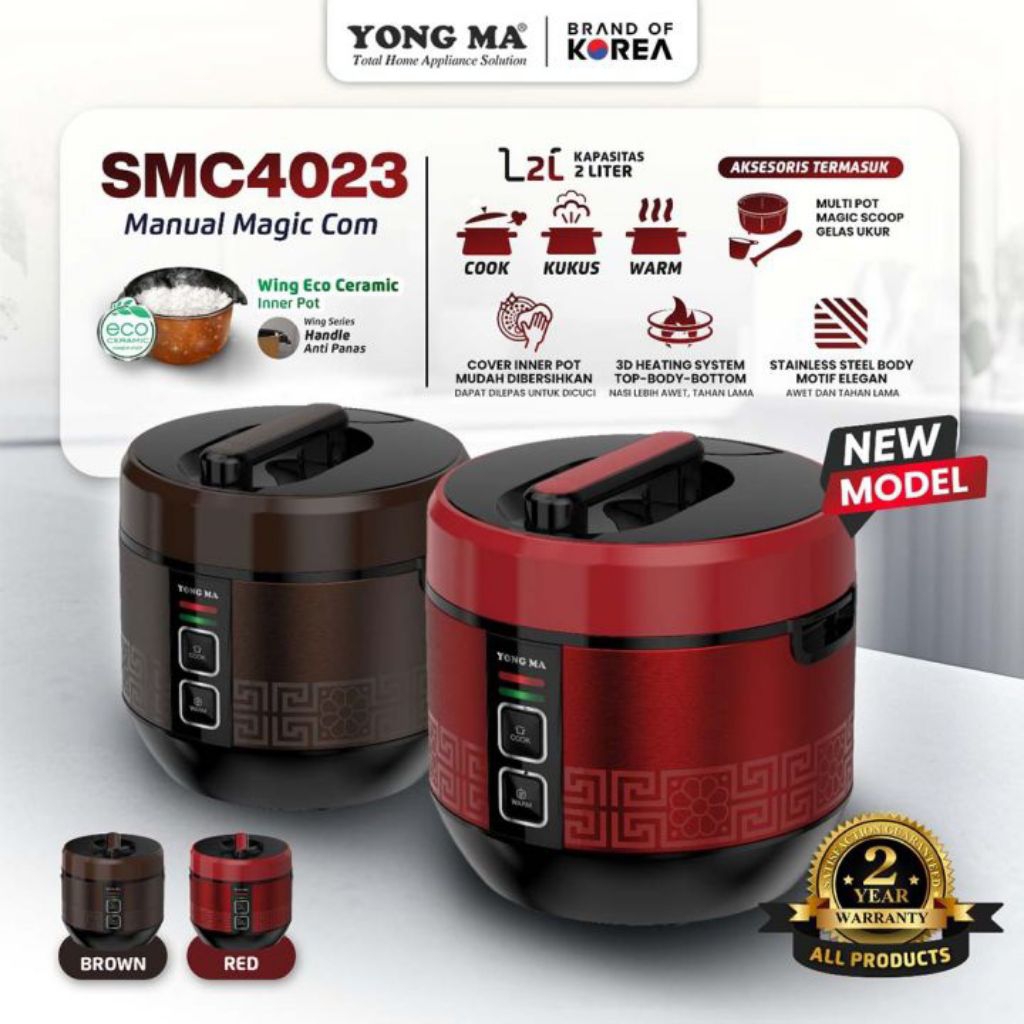YONG MA Rice Cooker Magic Com Yong Ma SMC-4023 Kapasitas 2 Liter