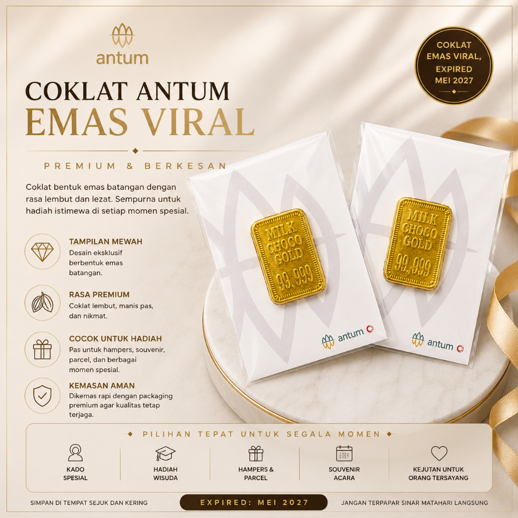 [COKLAT EMAS ANTUM PAKET ISI 10 / 20 / 40 / 50] Cokelat Antum Mini Gift Hadiah Souvenir Lucu Unik Co