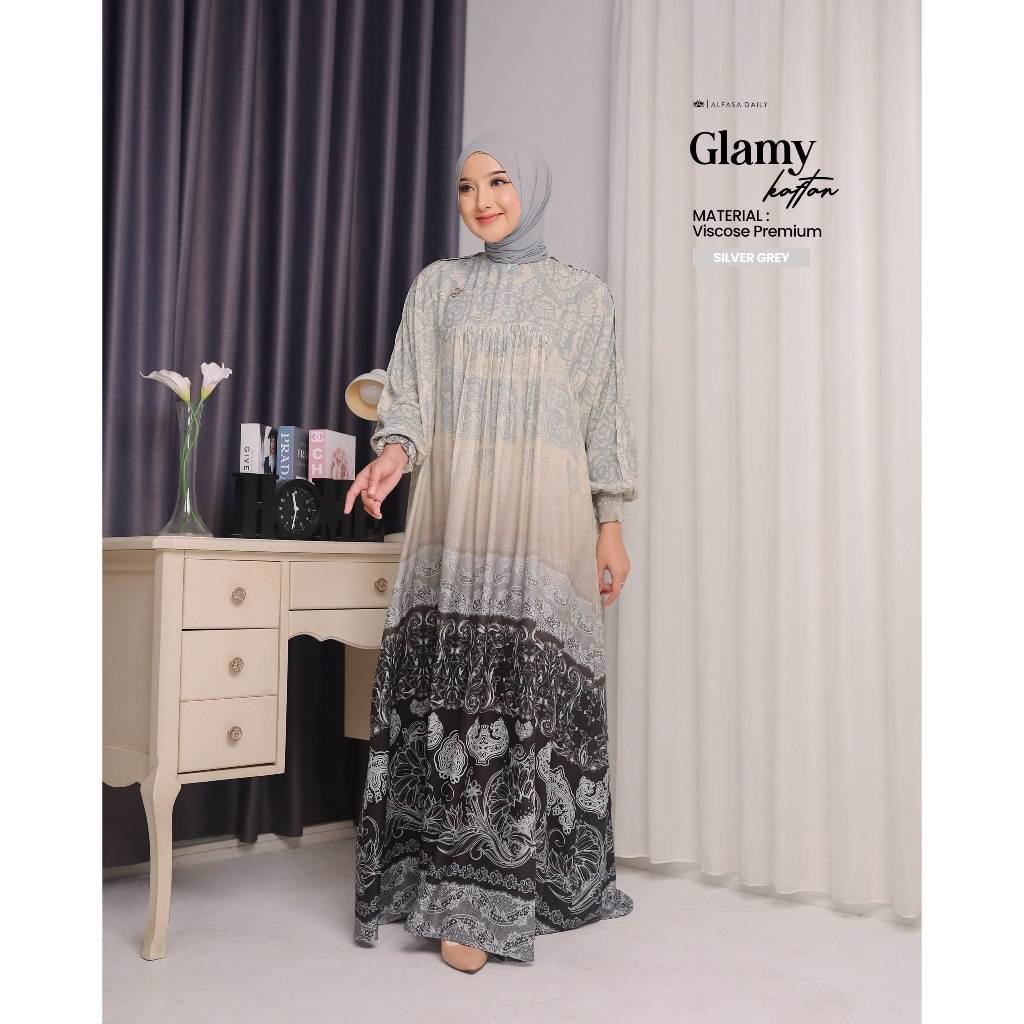GAMIS KAFTAN MOTIF PREMIUM GLAMY DRESS KAFTAN - ALFASA HIJAB
