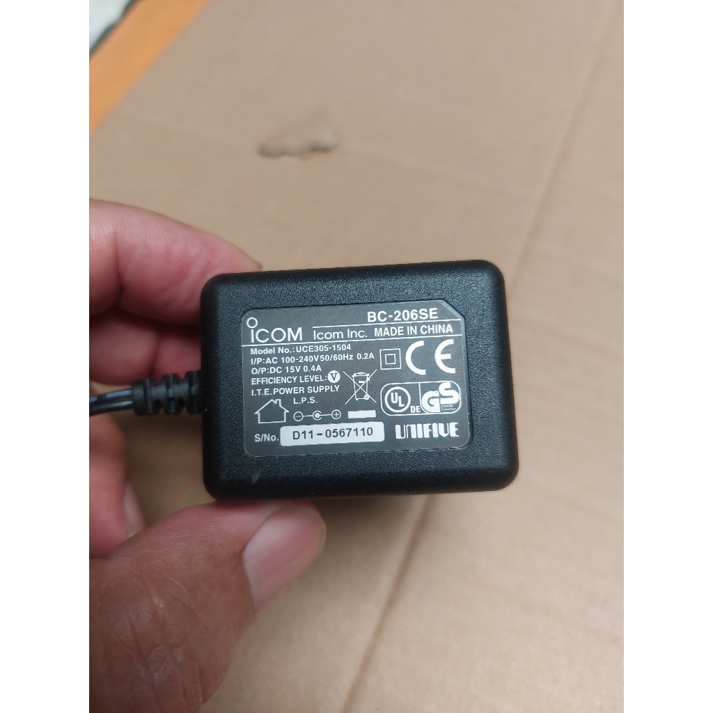 Adaptor Icom Bc-206SE Kabel Charger Icom ic V85 Ic v85 IC v8 Trafo Charger 15 Volt  Baru  Bisa juga 