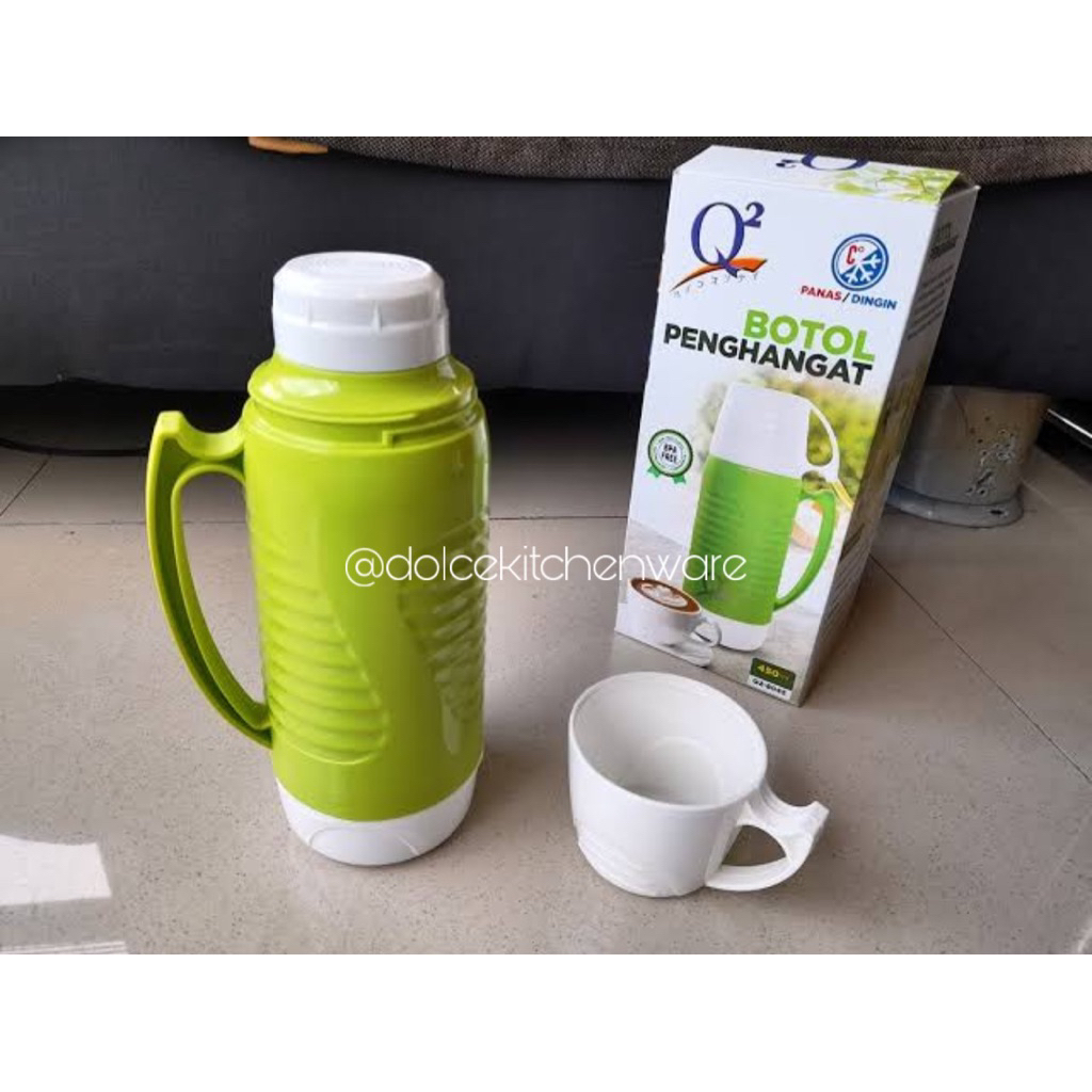 [KHUSUS BANDUNG] Q2 Botol Thermos Penghangat Air Plastik Q2-8045 450 ml Q2-8100 1000 ml BPA Free