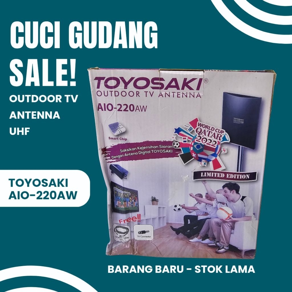 Surya Agung Toyosaki Antenna TV Outdoor AIO-220AW Limited Edition World Cup Qatar 2012 UHF . Impedan