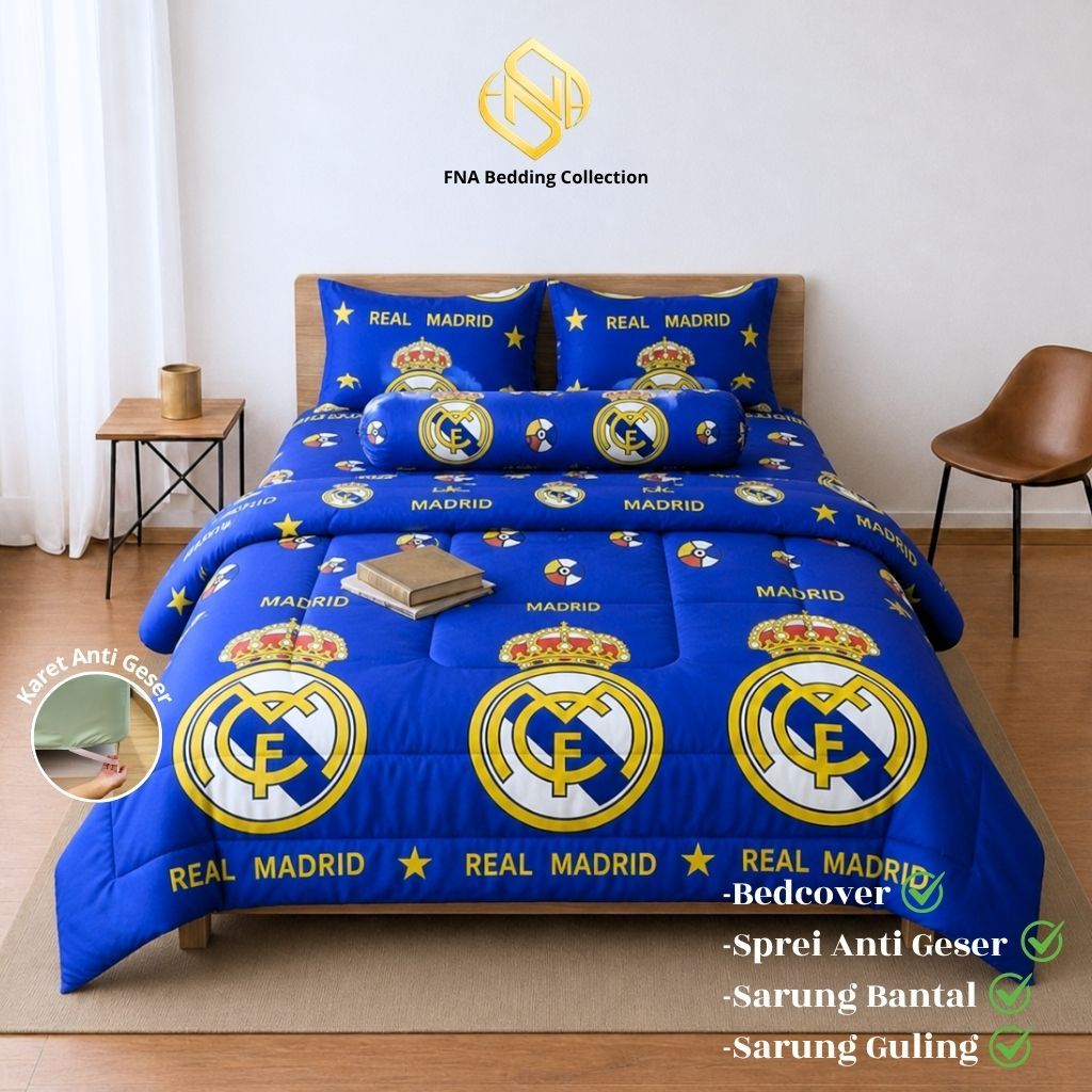 BEDCOVER SET MOTIF CLUB BOLA/Bedcover+Sprei Motif Gambar Logo Club Bola