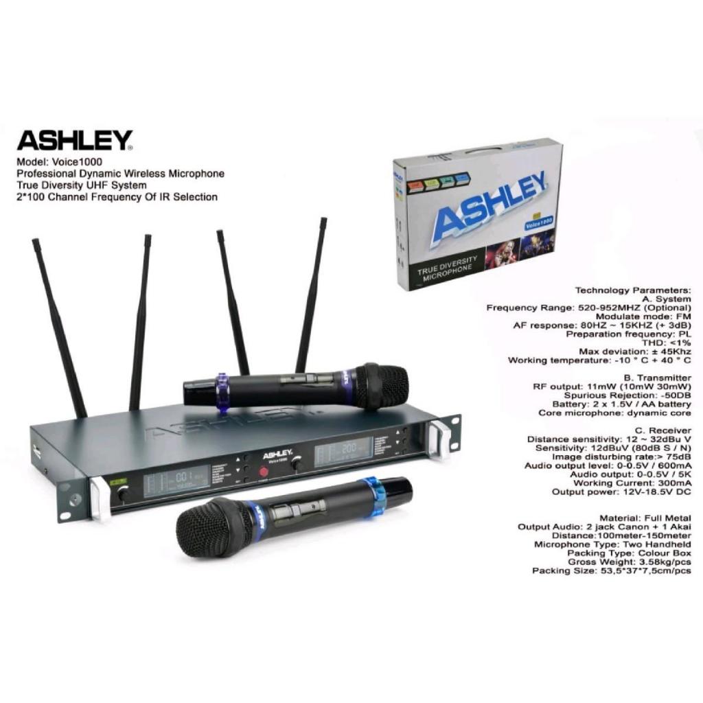 MIC WIRELESS ASHLEY VOICE1000 / VOICE 1000 2 PEGANG / JEPIT / HEADSET – sesuai Varian ORIGINAL