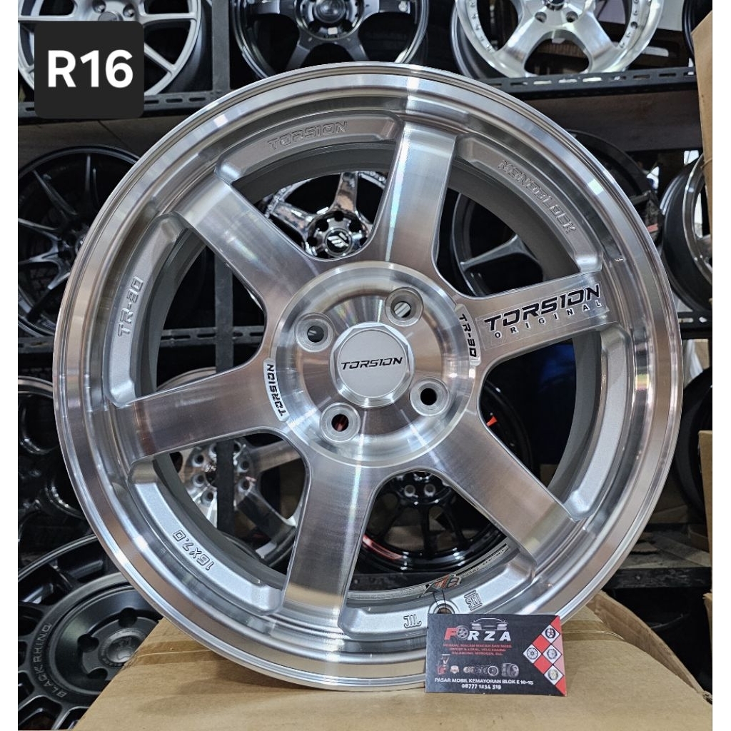Velg Torsion TR30 TE37 R15 PCD4x100 Silver Polish. Lebar 7 ET 41