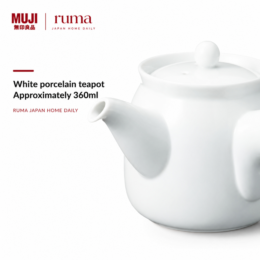 MUJI White Porcelain Teapot Teko Keramik Teh Minimalis Jepang Original 360ml