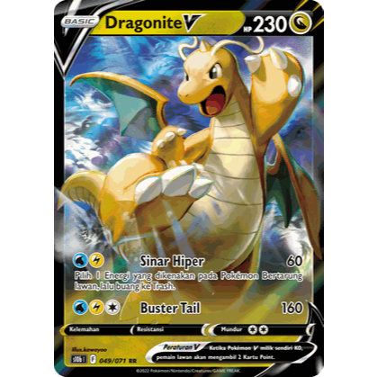 TCG Dragonite V HOLO 049/071 S10b KARTU CARD POKEMON INDONESIA original