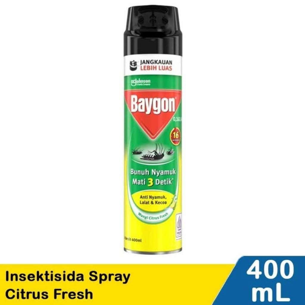 Baygon Semprot Citrus Fresh 400ml - Perlindungan Nyamuk & Serangga